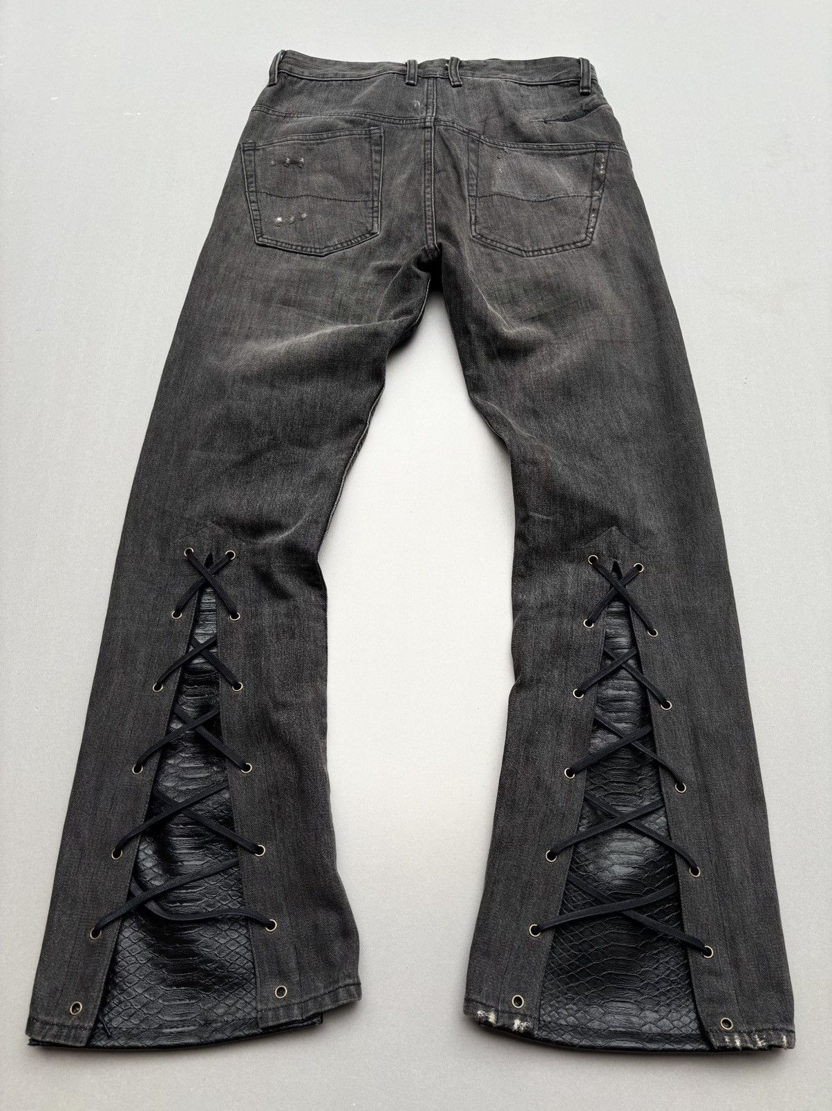 Japanese Brand Fiberops lace up flare jeans Size US 29 - 4 Thumbnail