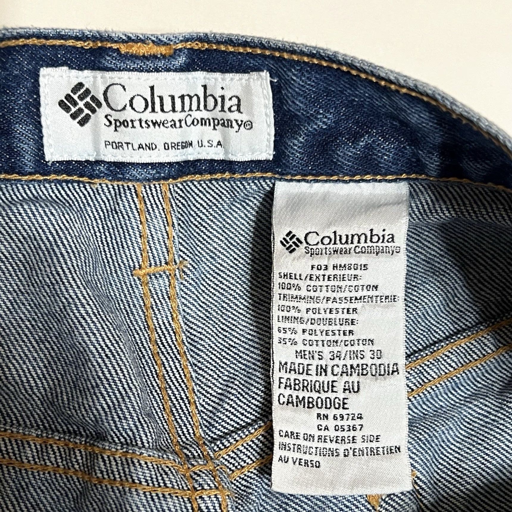 Vintage VTG Columbia Jeans Men’s 32x30 Belt Loops 5-Pocket Denim Hunting Solid Blue Regular Straight Pants Size US 32 / EU 48 - 7 Thumbnail