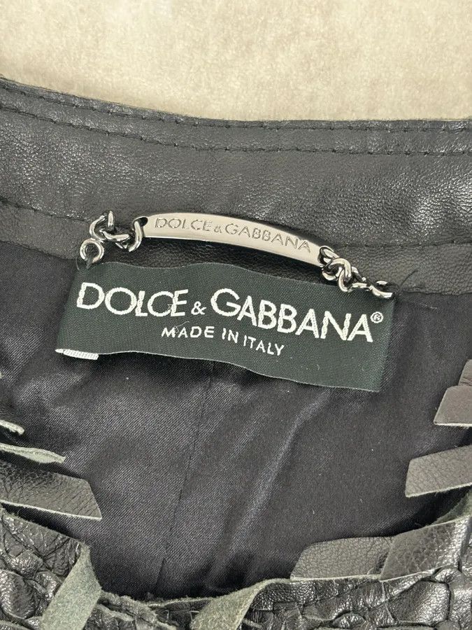 Dolce & Gabbana 2010s Dolce & Gabbana Black Leather Perfored Jacket Size M / US 6-8 / IT 42-44 - 9 Thumbnail