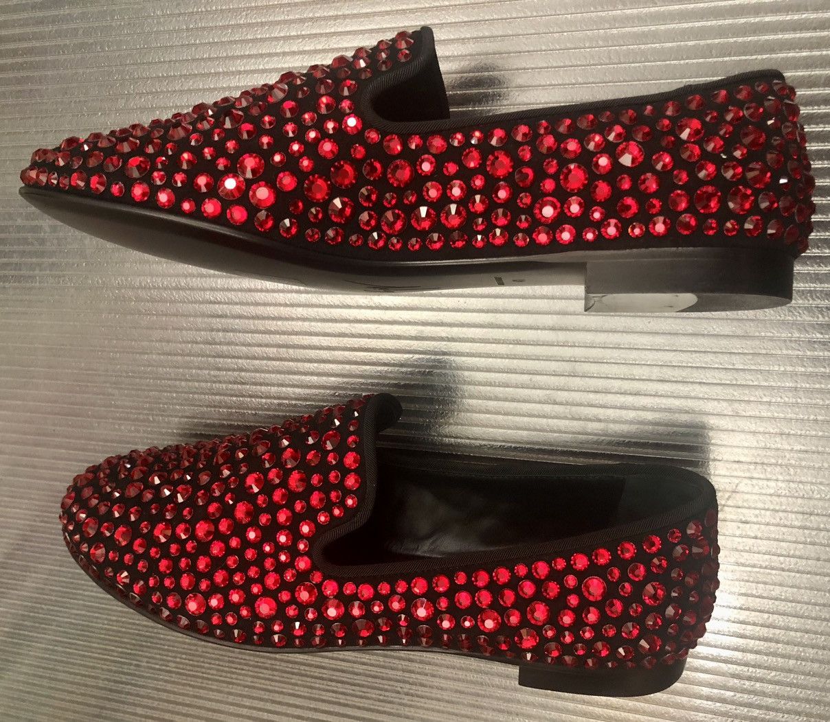 Giuseppe Zanotti Giuseppe Zanotti 🇮🇹 black/red crystalized calf loafer 8 NEW Size US 8 / EU 41 - 4 Thumbnail