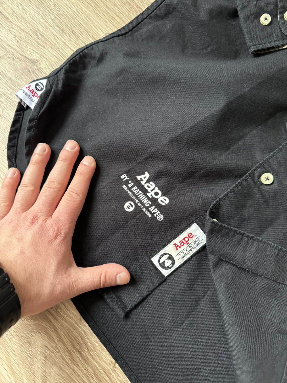 Aape Aape By A Bathing Ape Bape Black Button Up Shirt Size US S / EU 44-46 / 1 - 6 Thumbnail