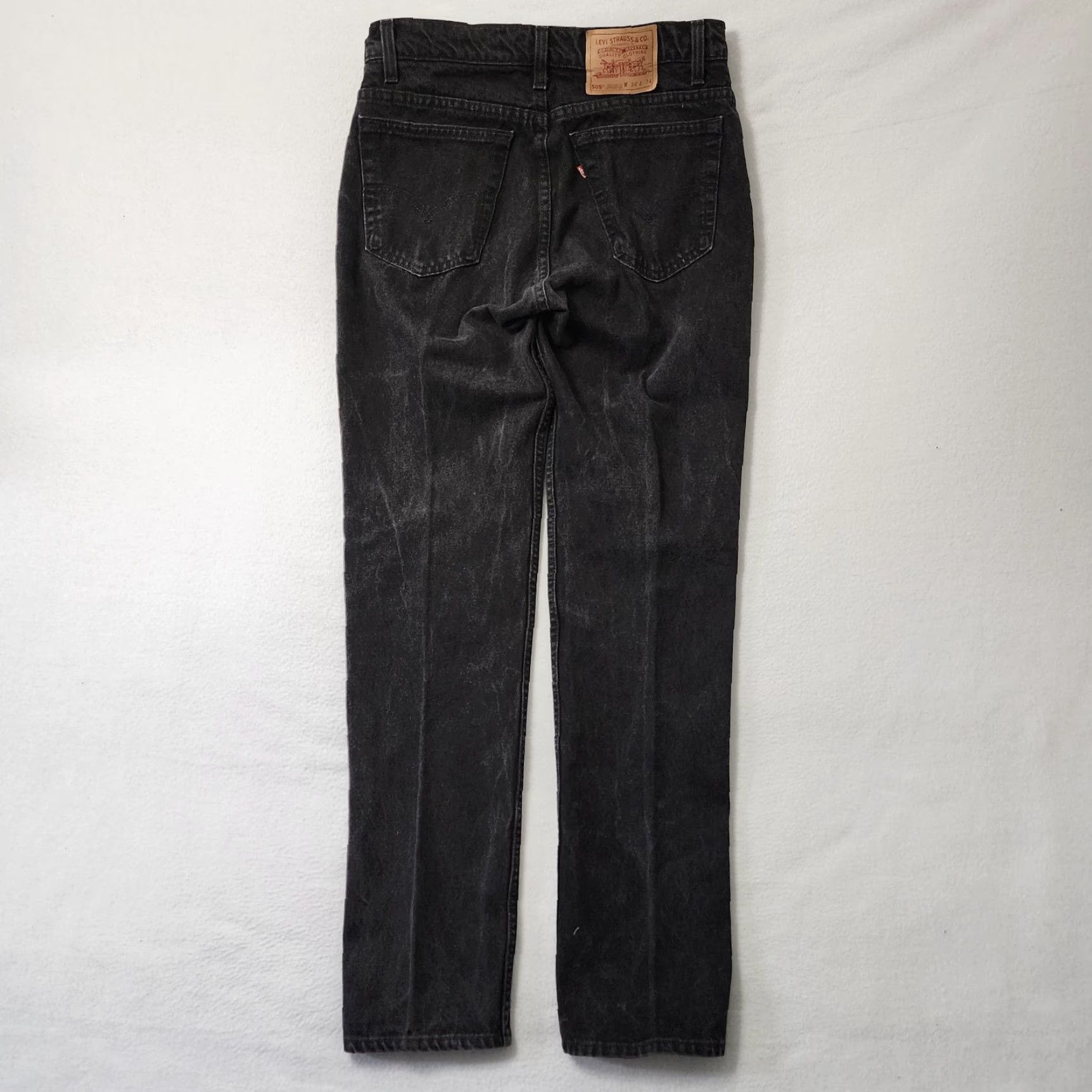 Levi's VINTAGE Levi's 505 Jeans Straight Men 34x34 Black Acid Wash USA 90s City Dad Jeans Mens Regular Inseam 34"} Size US 32 / EU 48 - 2 Thumbnail
