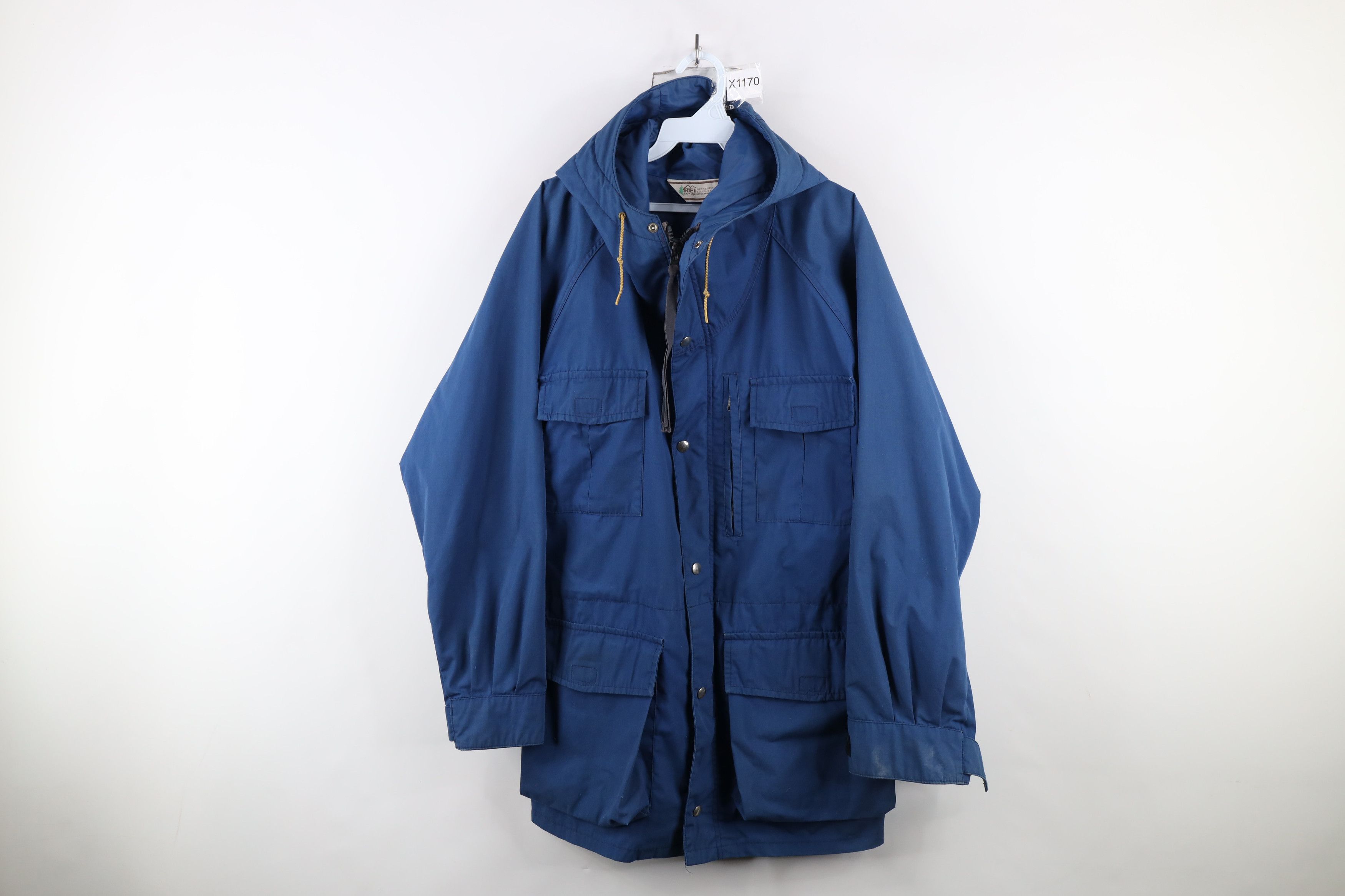Rei × Vintage Vintage 80s 90s REI Full Zip Hooded Parka Jacket Blue USA Size US XL / EU 56 / 4 - 1 Thumbnail