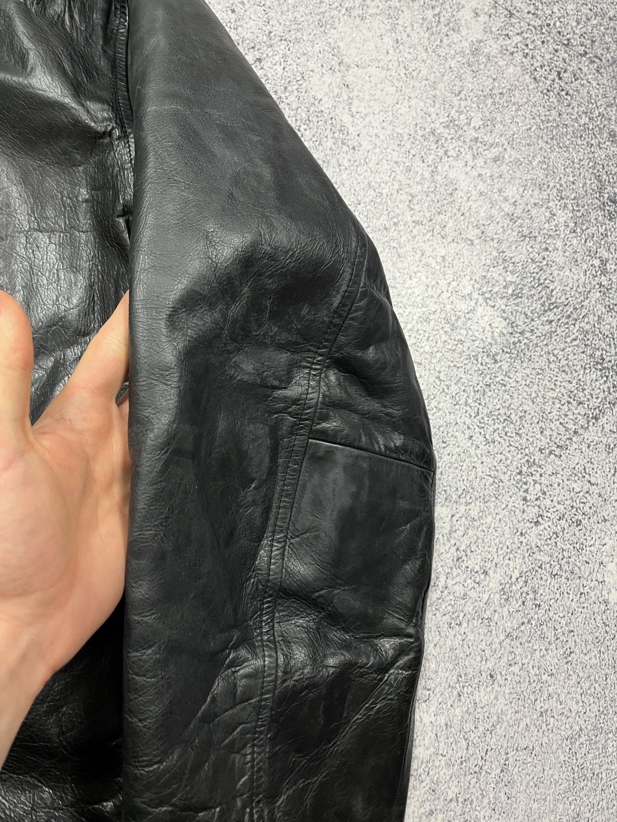 Gap Vintage GAP Black Genuine Leather Jacket Avantgarde Grunge Size US L / EU 52-54 / 3 - 16 Thumbnail
