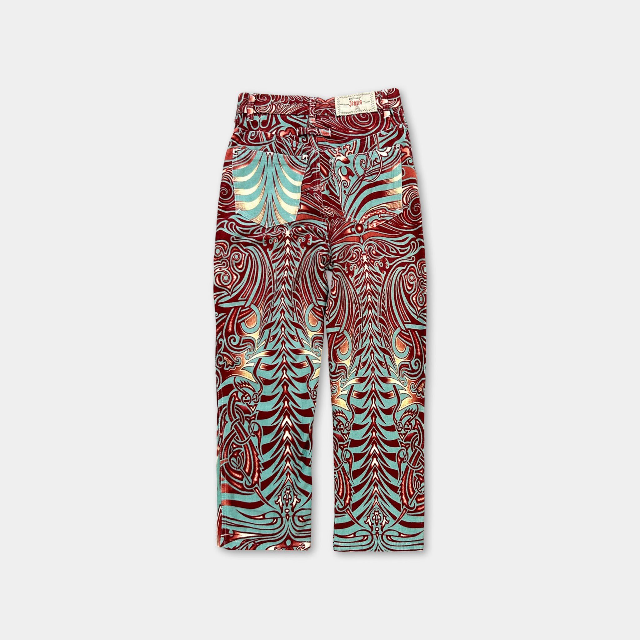 Jean Paul Gaultier Jean Paul Gaultier 2000's Tribal Pattern Pants Size 26" / US 2 / IT 38 - 5 Thumbnail