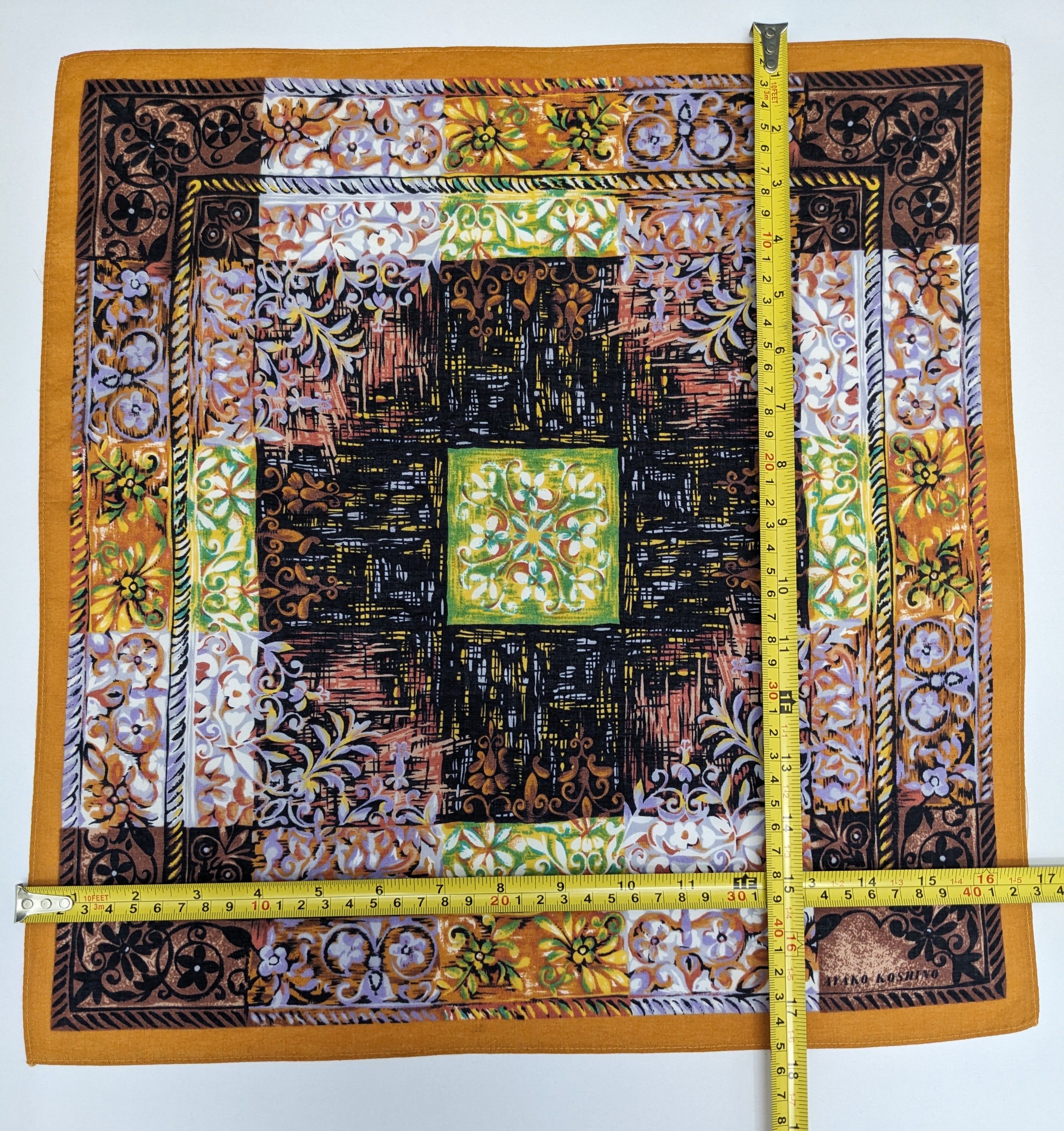 Japanese Brand AYAKO KOSHINO JAPANESE DESIGNER FLORA PATCHWORK HANDKERCHIEF Size ONE SIZE - 4 Thumbnail