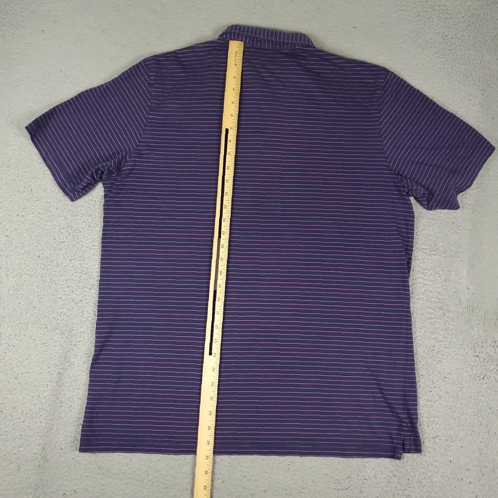 Peter Millar Peter Millar Polo Shirt Mens XL Purple Pink Striped Cotton Golf Short Sleeve Shirt Size US XL / EU 56 / 4 - 3 Thumbnail