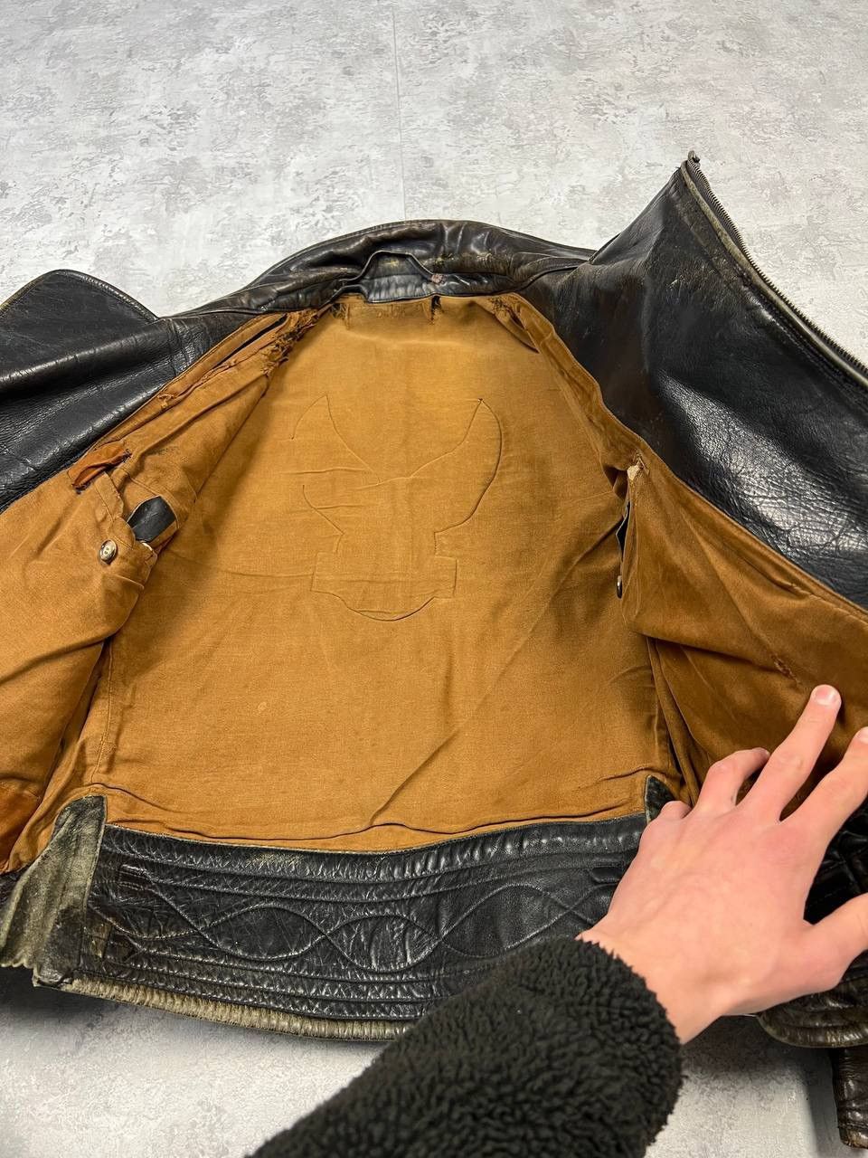 Vintage RARE Vintage 70-80’s Kawasaki Leather Bomber Jacket Size US M / EU 48-50 / 2 - 18 Thumbnail