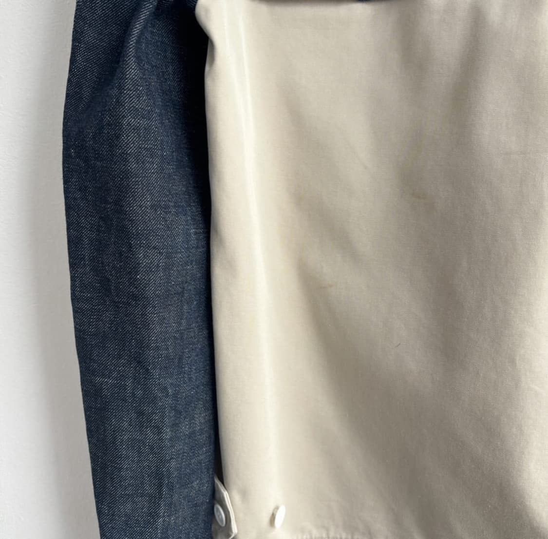 Comme des Garcons Homme Plus o1tko10825 Zip-Up Denim Hybrid Jacket in Blue/Beige Size US L / EU 52-54 / 3 - 4 Thumbnail