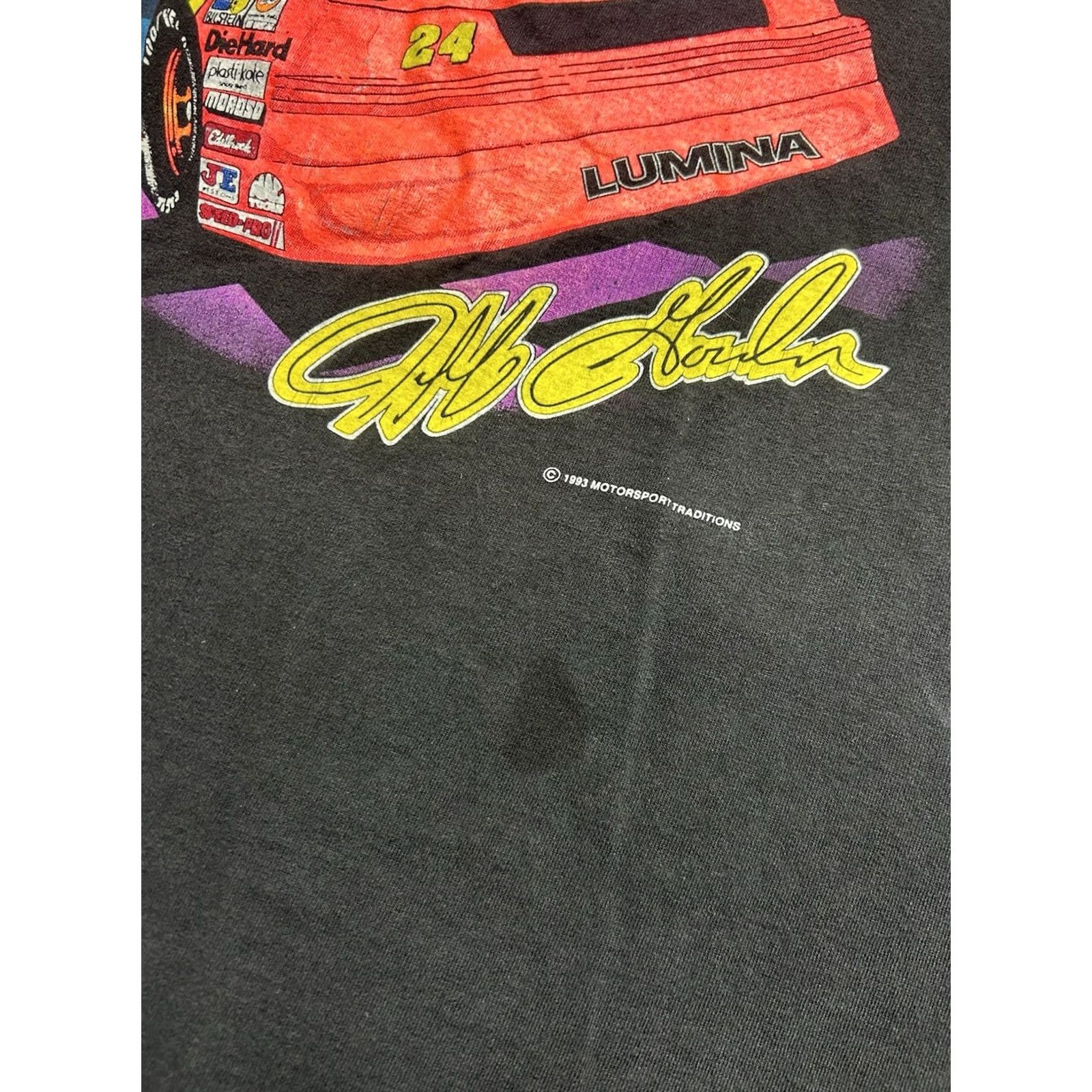 NASCAR VINTAGE 90s Graphic T Shirt Jeff Gordon Nascar Racing Hot Stuff Single Stitch XL Shirt Men Black 90s Mens XL Yellow? Size US XL / EU 56 / 4 - 2 Thumbnail