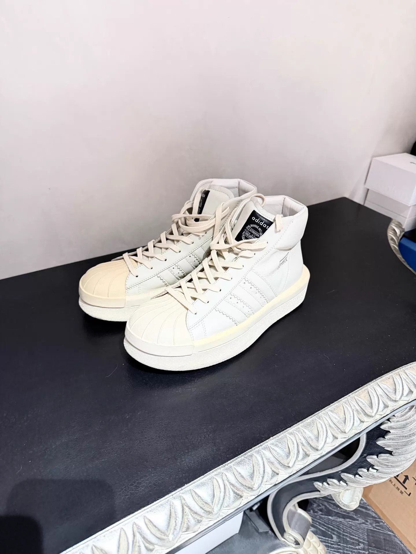 Rick Owens Rick Owens x Adidas 16FW Shell Toe Hi-Top Off-White 42.5 Size US 9.5 / EU 42-43 - 1 Thumbnail