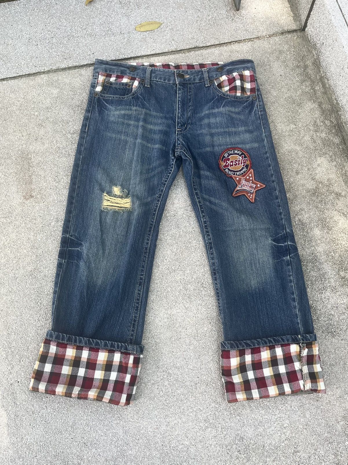 Vintage 🔥🔥Y2k denim jeans with pacthes🔥🔥 Size US 36 / EU 52 - 5 Thumbnail
