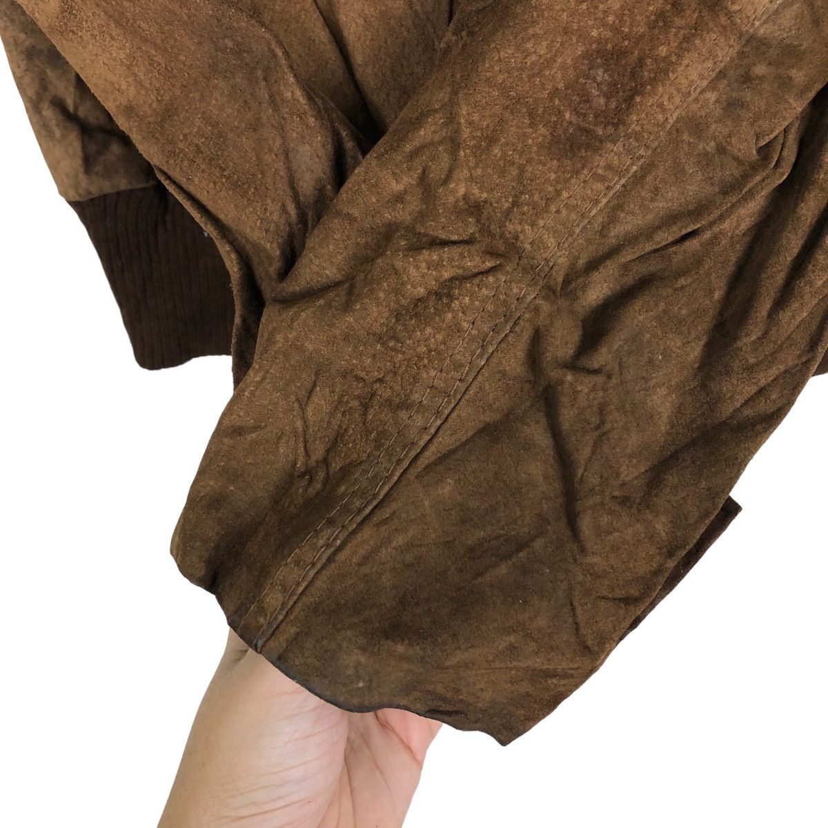 Japanese Brand 🔥Rare Genuine Leather Bomber Jacket Issey Miyake Size US L / EU 52-54 / 3 - 12 Thumbnail