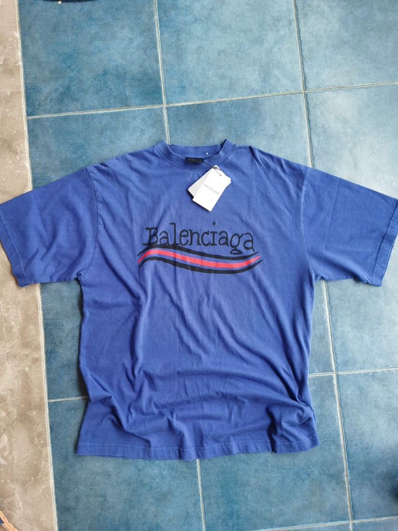Balenciaga Balenciaga Blue Wave Coke Short Sleeves Size US XS / EU 42 / 0 - 1 Thumbnail