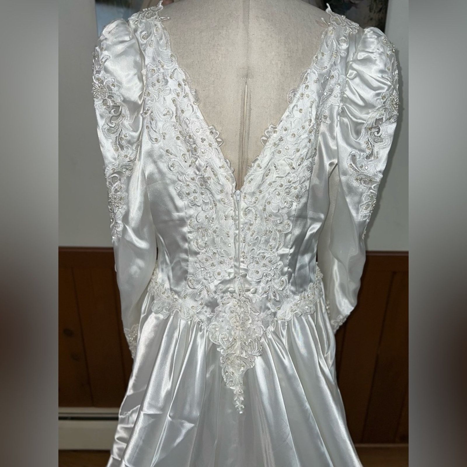 Vintage Gorgeous Vintage 90s Mary’s Bridal Satin Wedding Gown! Size 4XL / US 24-26 - 8 Thumbnail