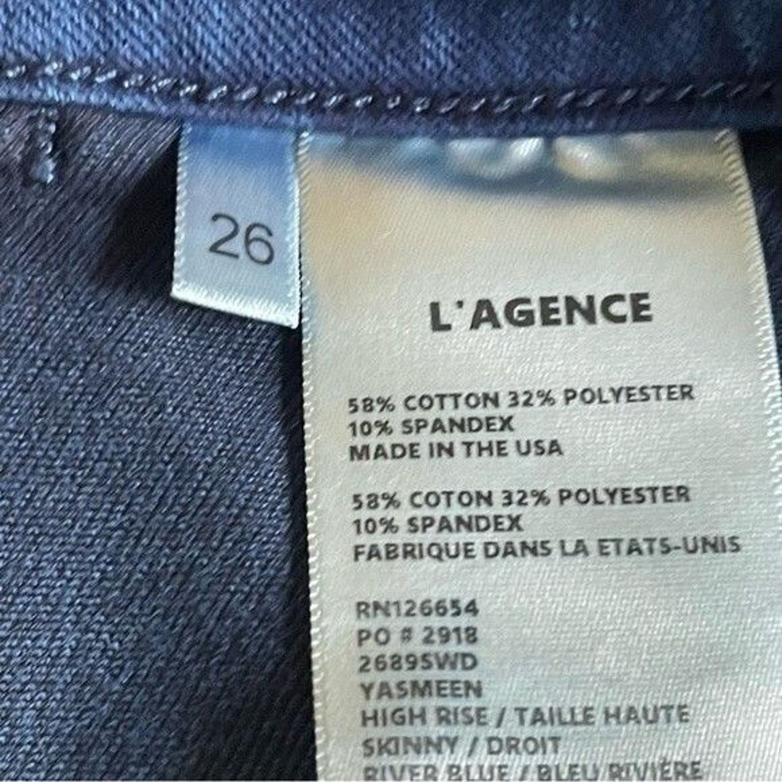 L'AGENCE L'AGENCE Jeans Womens 26 NWOT Yasmeen HighRise Skinny 26" Size 27" / US 4 / IT 40 - 4 Thumbnail