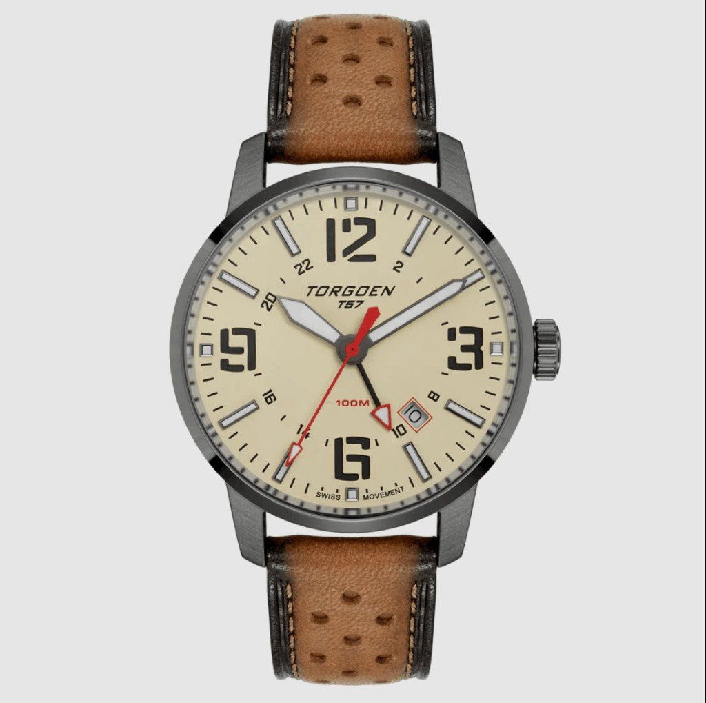Other New Torgoen TN-1290 T57 Cream GMT Sapphire 41mm Leather Str Size ONE SIZE - 1 Thumbnail