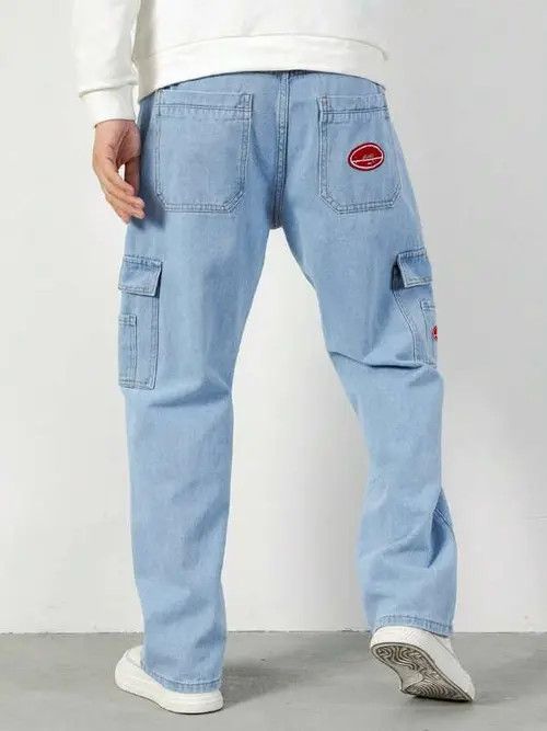 Jean Cargo Pocket Denim Jeans Straight fit Size US 34 / EU 50 - 2 Thumbnail