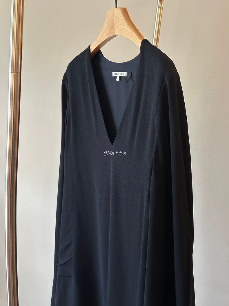 Helmut Lang HELMUT LANG Black V-neck dress with long sleeves Size S / US 4 / IT 40 - 2 Thumbnail