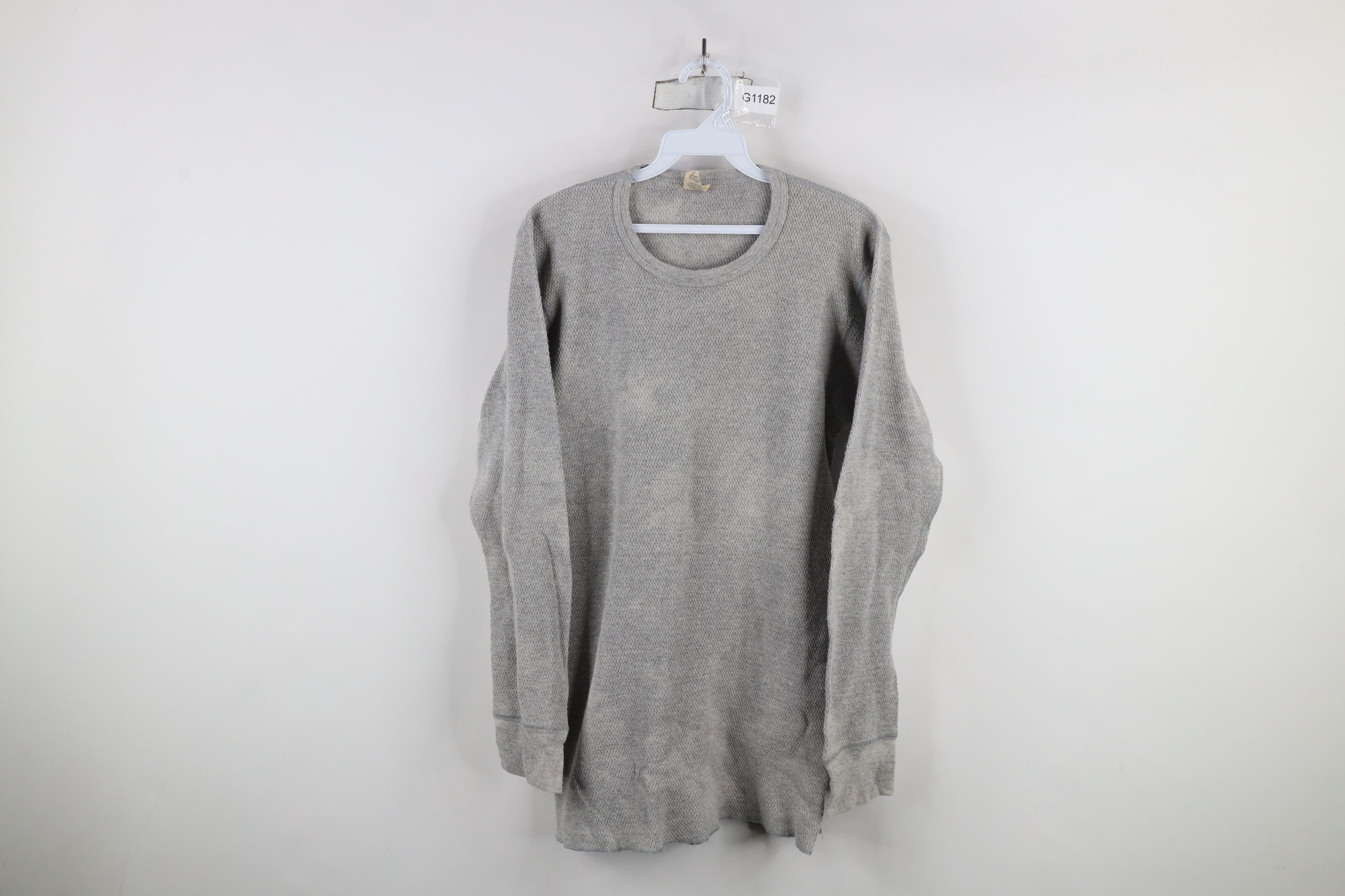 Vintage Vintage 90s Streetwear Waffle Knit Long Sleeve T-Shirt USA Size US XL / EU 56 / 4 - 1 Thumbnail