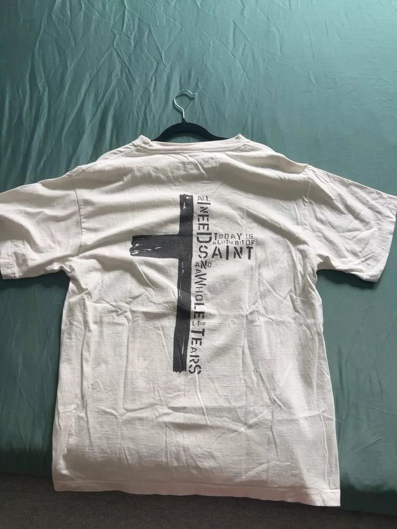 Saint Michael Saint Michael Pattern white short sleeved shirt Size US L / EU 52-54 / 3 - 2 Thumbnail