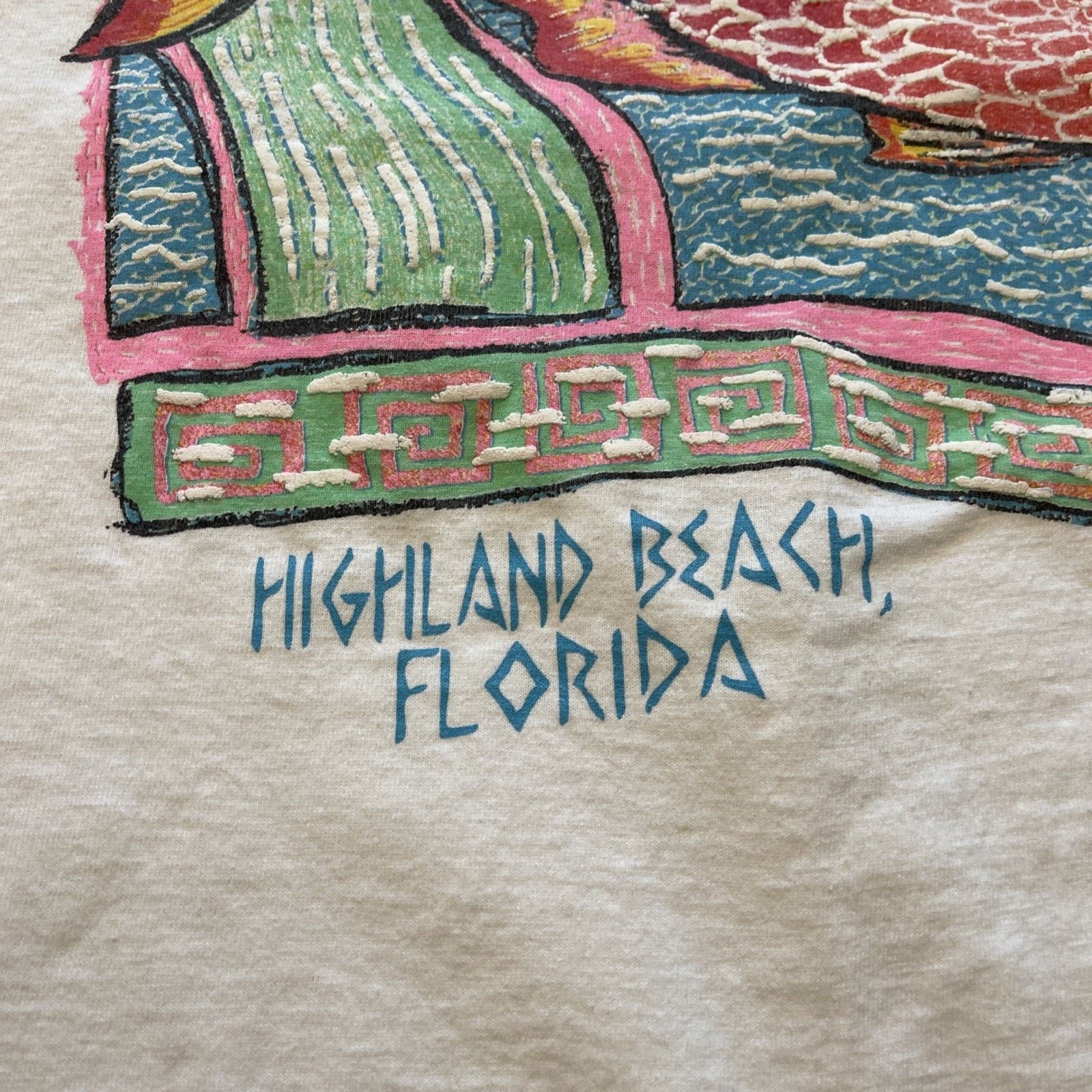 Vintage Vtg 1989 Highland Beach Florida Fish T-Shirt L Tourist T 80s Size US L / EU 52-54 / 3 - 4 Thumbnail