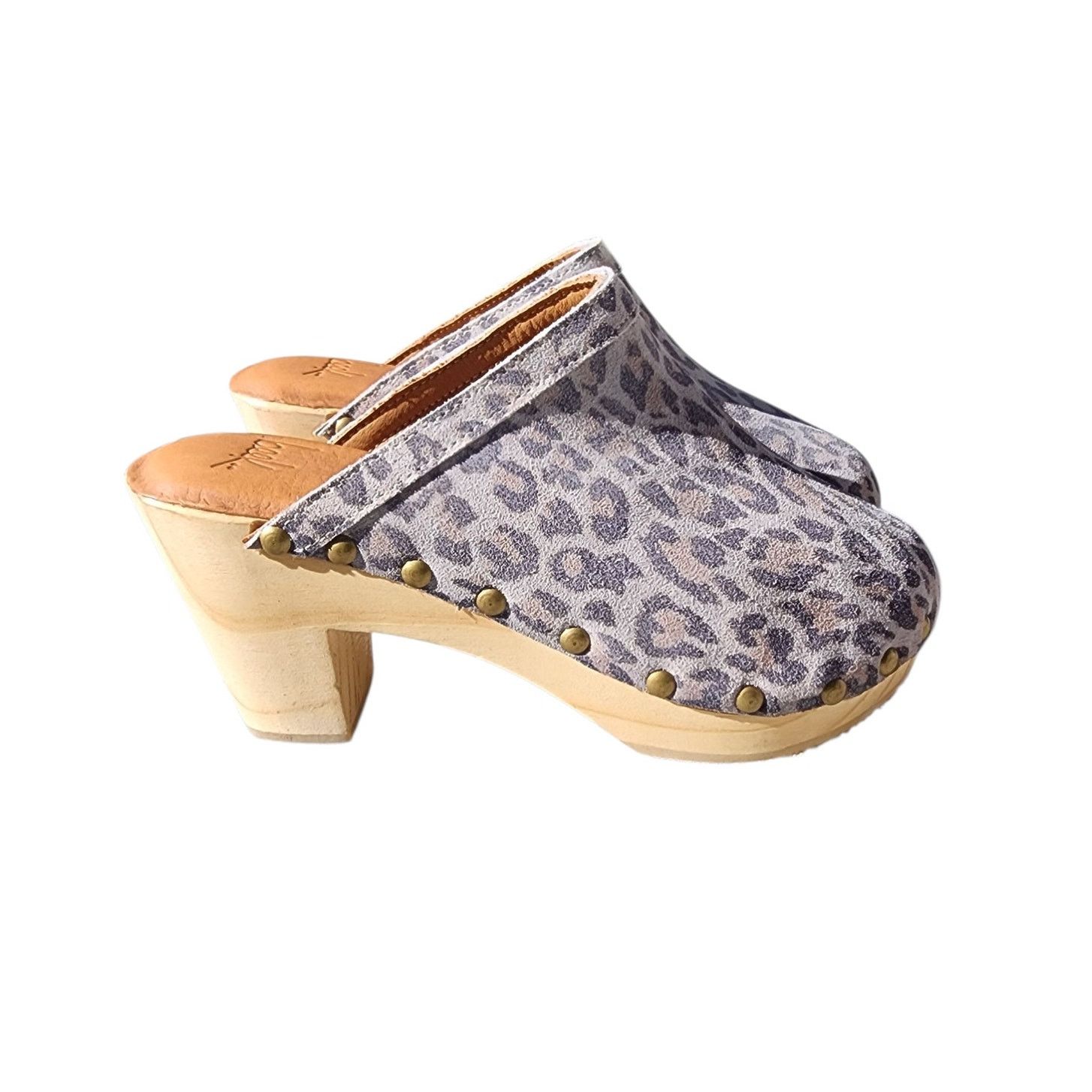 beek Beek Woodpecker Suede Handcrafted Leopard Clogs 6 Size US 6 / IT 36 - 2 Thumbnail