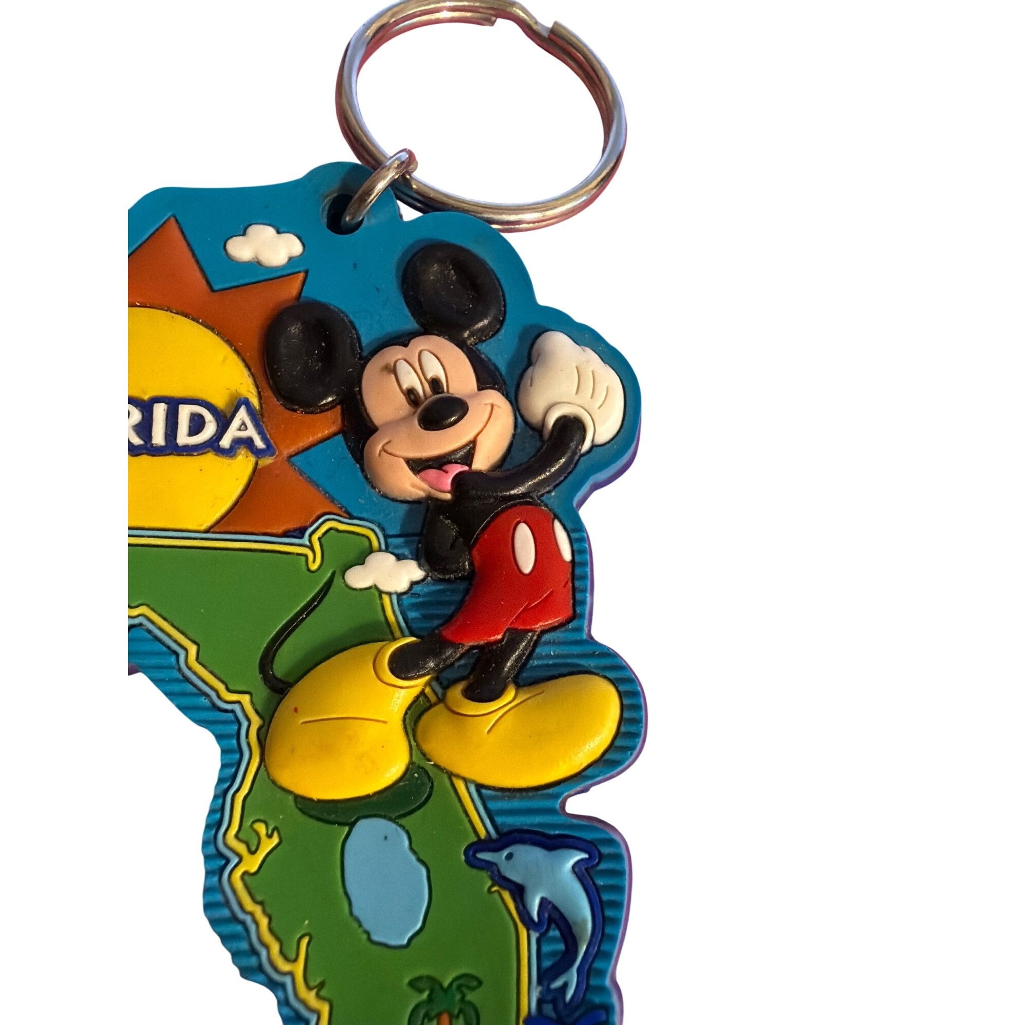 Disney Disney Florida Map Mickey Mouse Rubber Keychain Lasercut Sun Size ONE SIZE - 3 Thumbnail