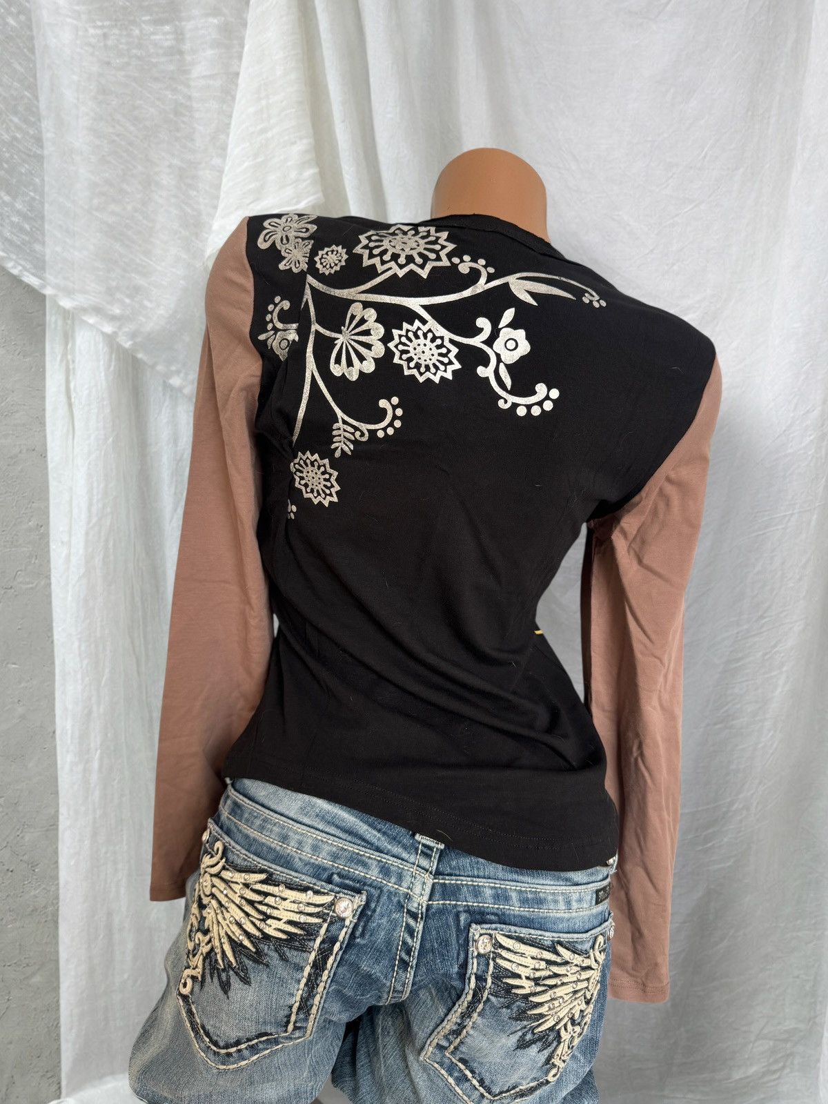 Japanese Brand 2000’s Aesthetic Vintage Y2K Floral Long Sleeve Top Size M / US 6-8 / IT 42-44 - 6 Thumbnail