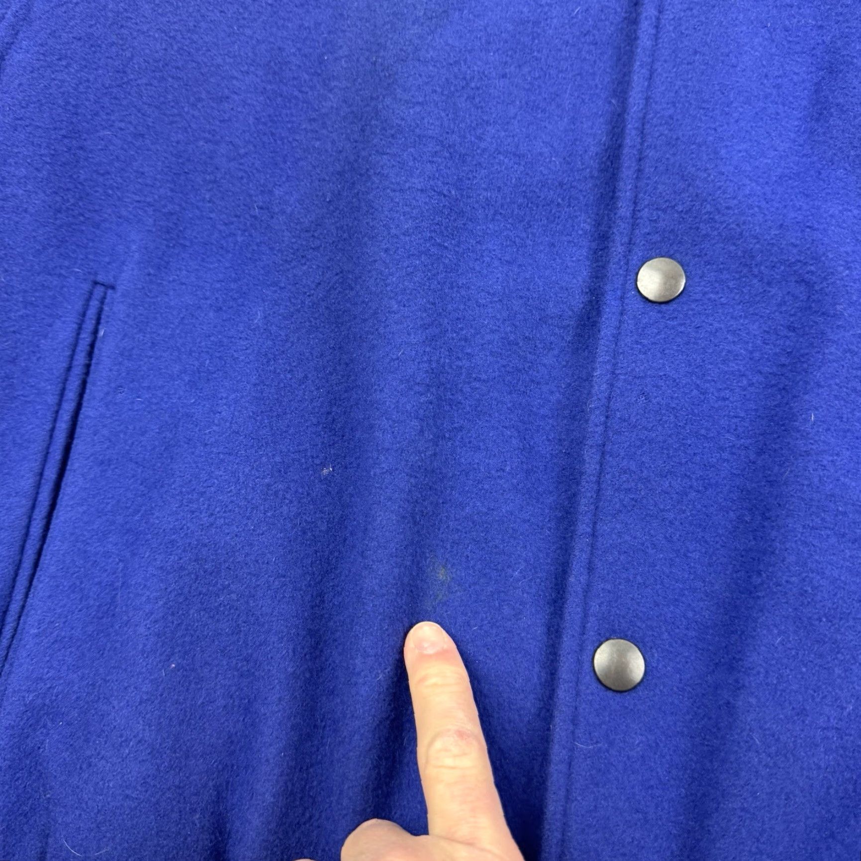 Liz Claiborne VINTAGE Liz Claiborne Letterman Jacket Womens M Wool Snap Up Blue Solid Preppy 90s 80s Casual Size M / US 6-8 / IT 42-44 - 4 Thumbnail
