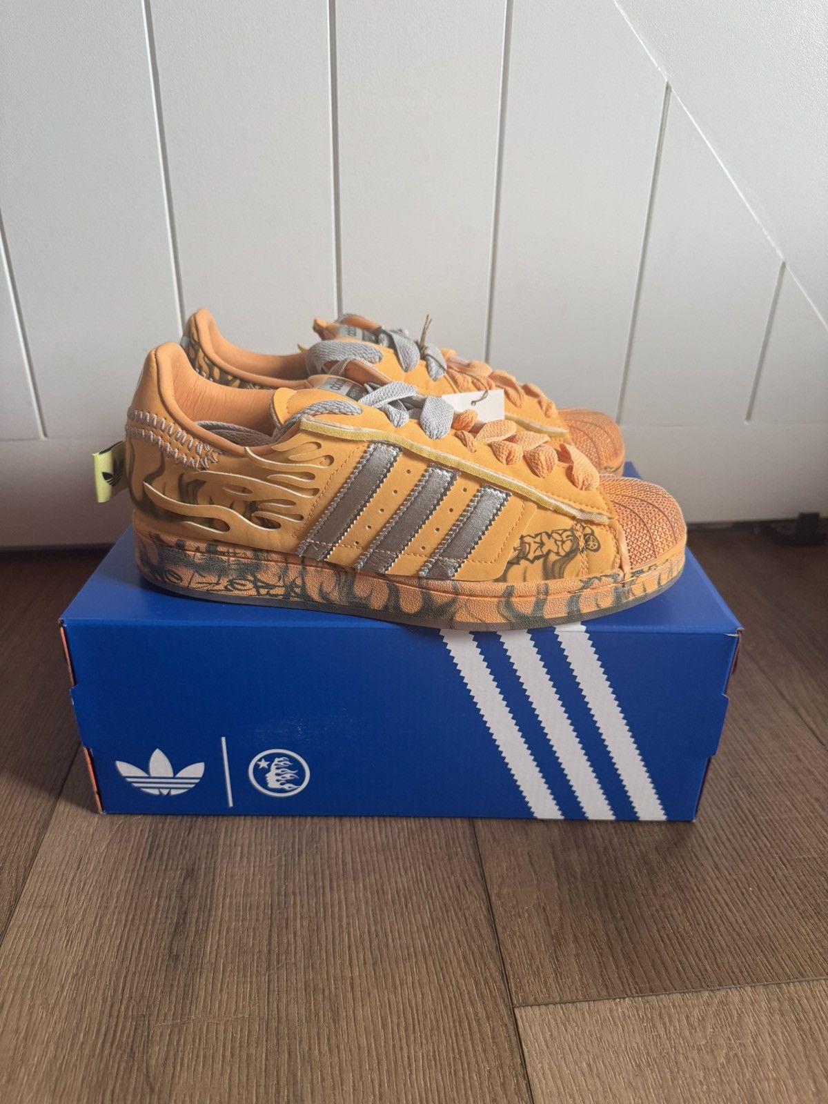 Adidas Adidas X Hellstar superstar “Hazy Orange” Size US 8.5 / EU 41-42 - 4 Thumbnail