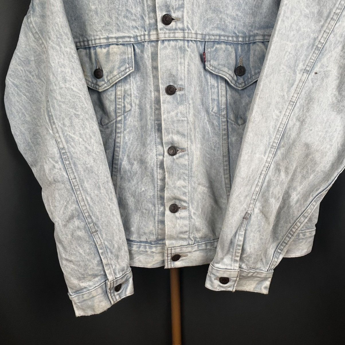 Levi's Vintage Y2K Levi’s Blue Wash Made In USA Denim Jacket Size US L / EU 52-54 / 3 - 3 Thumbnail