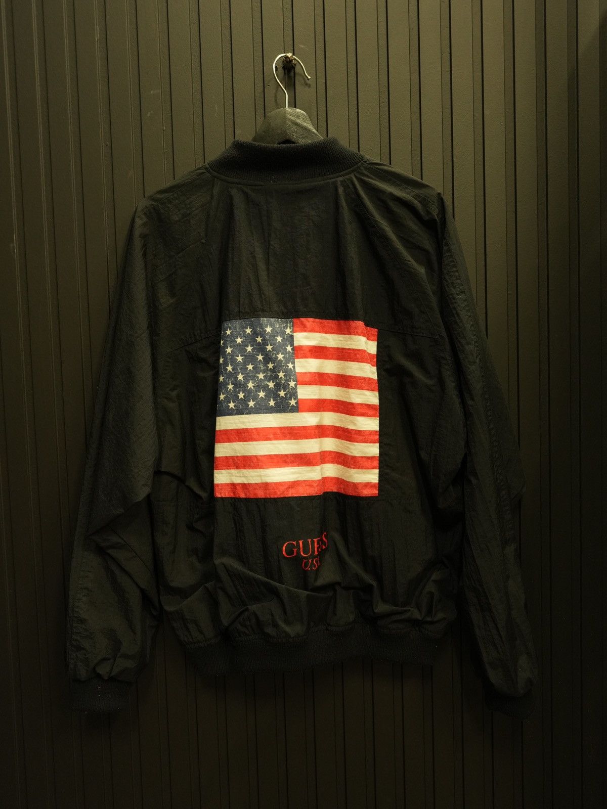 Guess × Vintage Vintage Y2K Guess USA Flag Nylon Bomber Jacket Size US L / EU 52-54 / 3 - 1 Thumbnail