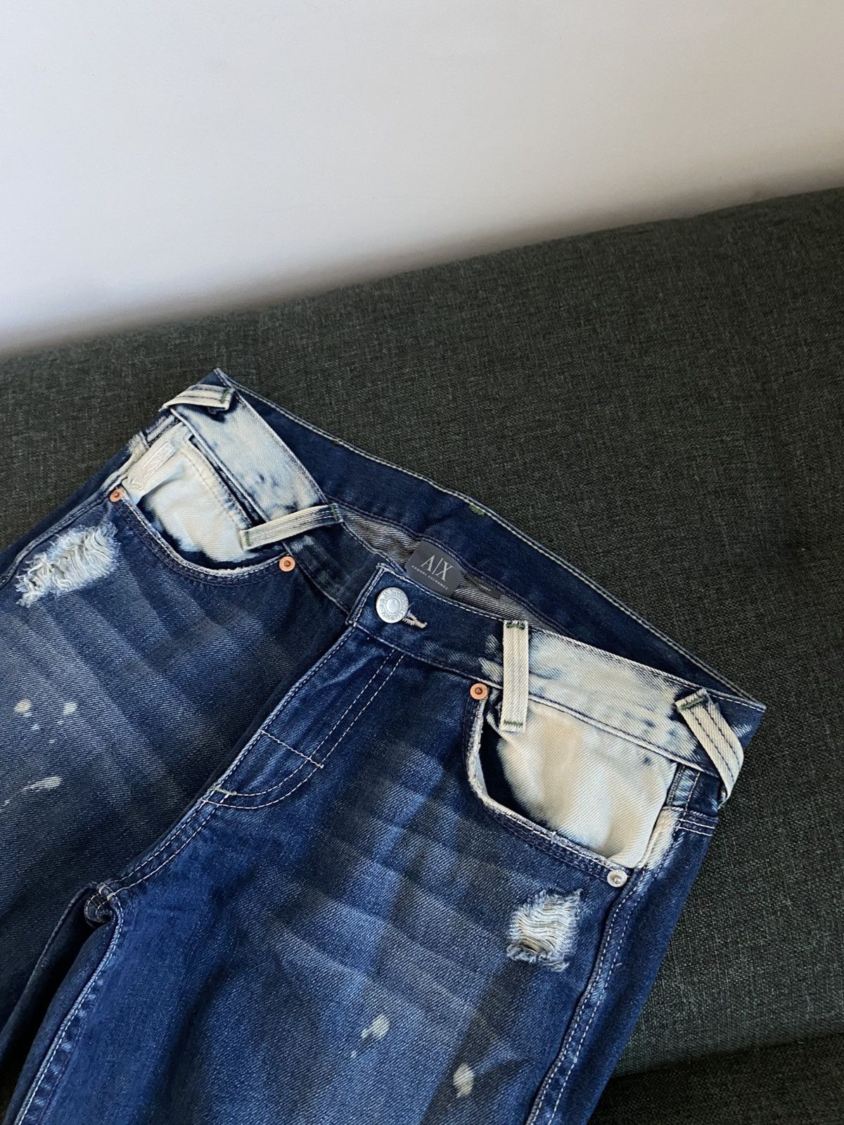Armani Armani Vintage Flared Jeans Washed Faded Japanese Wide Y2K Size US 30 / EU 46 - 5 Thumbnail