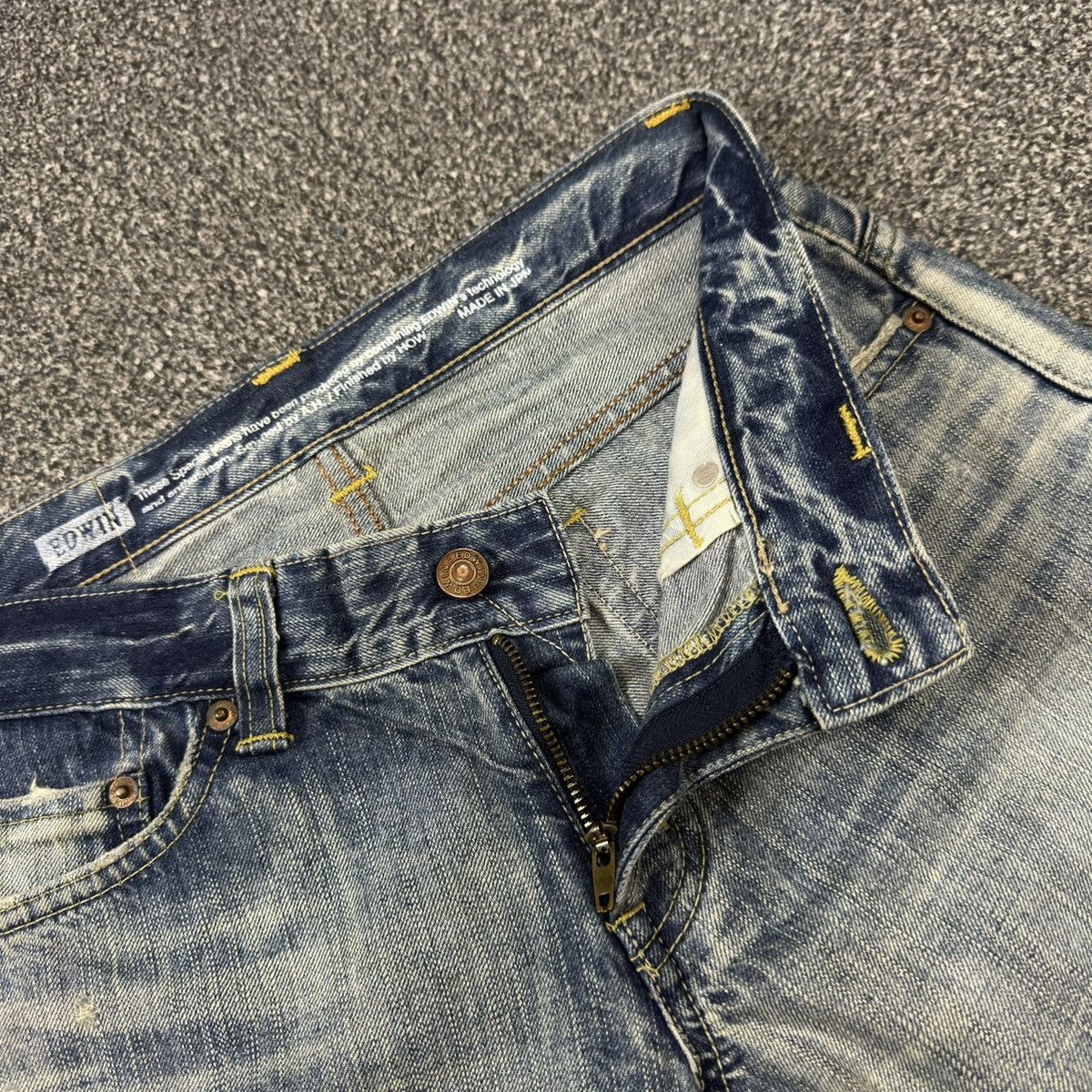 If Six Was Nine 🔥🇯🇵 Vintage 90s Flared Edwin Damage 13oz 503 Denim Jeans Size US 30 / EU 46 - 13 Thumbnail