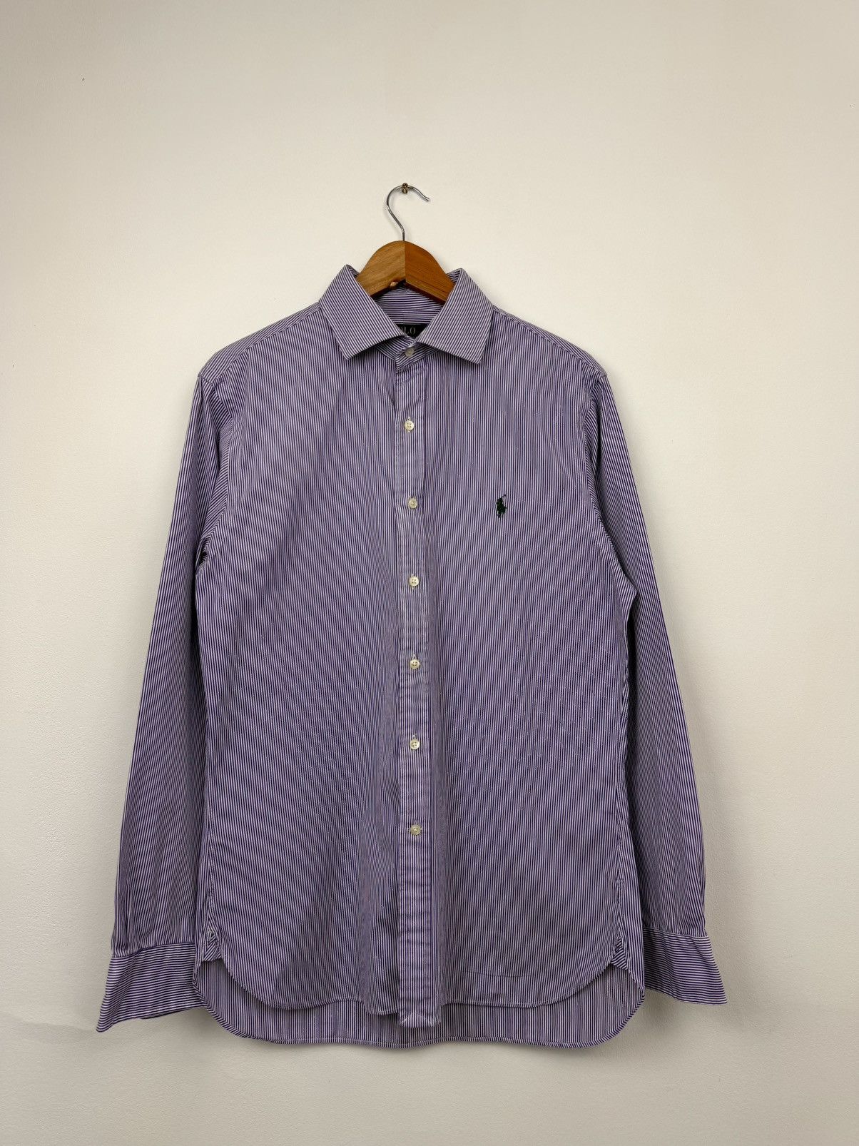 Polo Ralph Lauren Polo Ralph Lauren Men Striped Cotton Shirt Purple Size 16 M Size US M / EU 48-50 / 2 - 1 Thumbnail