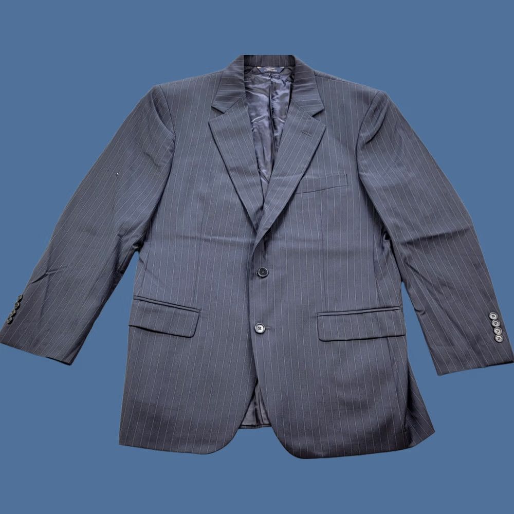 Brooks Brothers Brooks Brothers Suit Jacket Mens 41R Blue Pinstripe Wool 100% Madison Size 42R - 1 Thumbnail