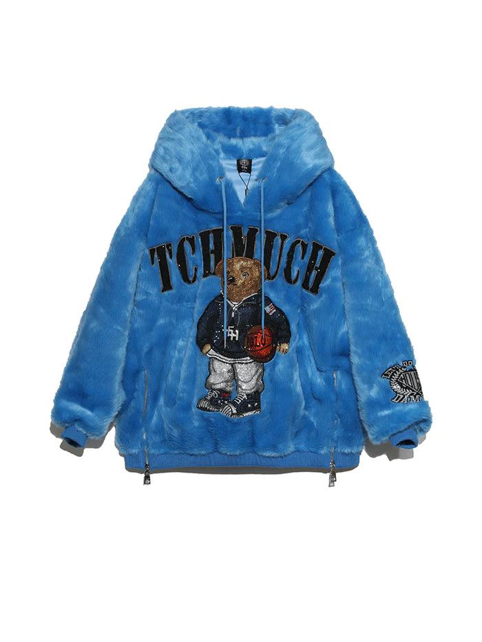 Other BLUE FAUXFUZZY HOODIE NWT SIZE L. Size L / US 10 / IT 46 - 1 Thumbnail