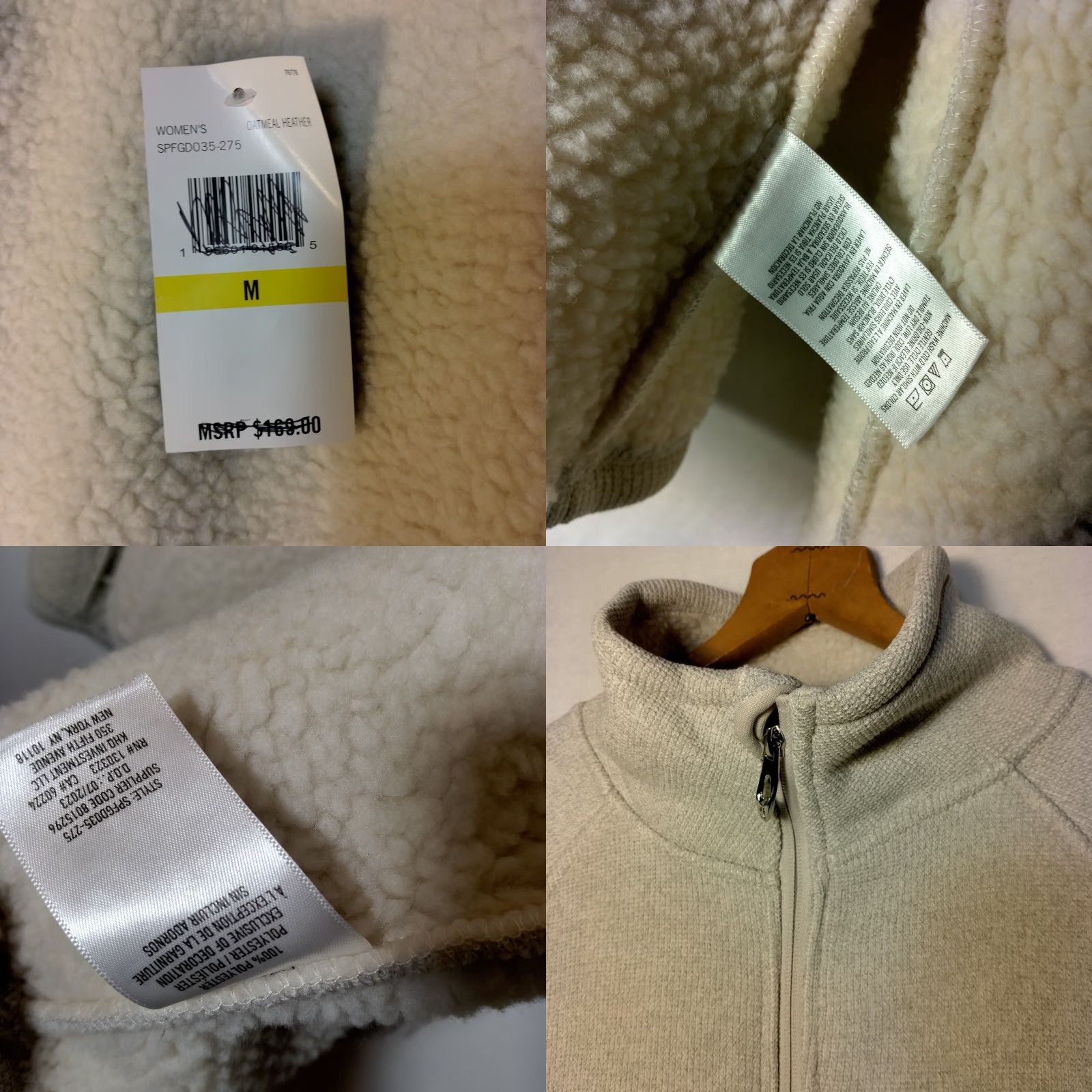 Spyder Spyder Knit Sweater Jacket Women M Oatmeal Heather Full Zip Sherpa Lined READ Size M / US 6-8 / IT 42-44 - 8 Thumbnail