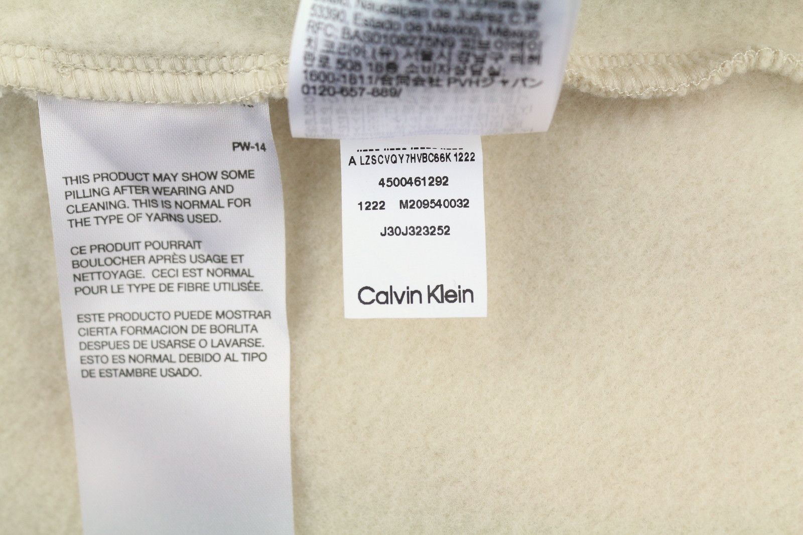 Calvin Klein M Classic Beige Logo Pullover Hoodie 87443 Size US M / EU 48-50 / 2 - 10 Thumbnail
