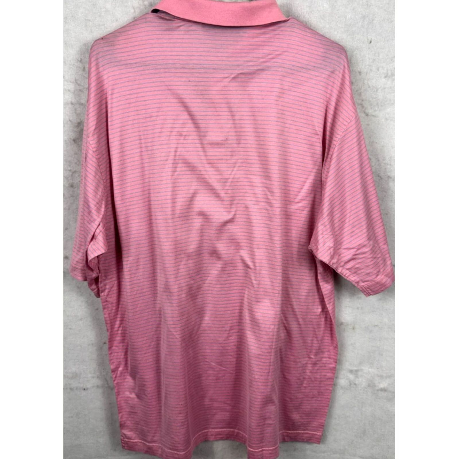 Vintage Bobby Jones Mens L Pink Golf Polo Masters Embroidered Augusta Logo Amen Striped Size US L / EU 52-54 / 3 - 7 Thumbnail