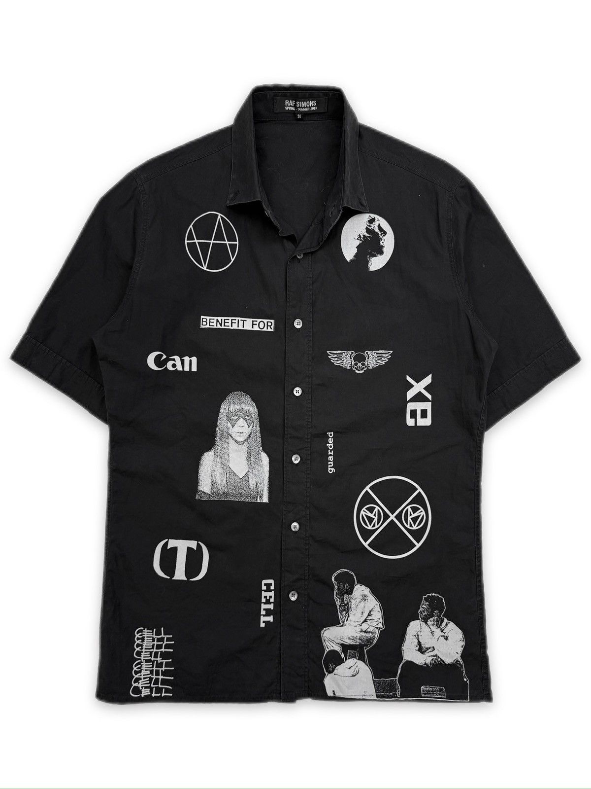 Pre-owned Raf Simons Ss03  ‘consumed' Short Sleeve Button Up Shirt In Black