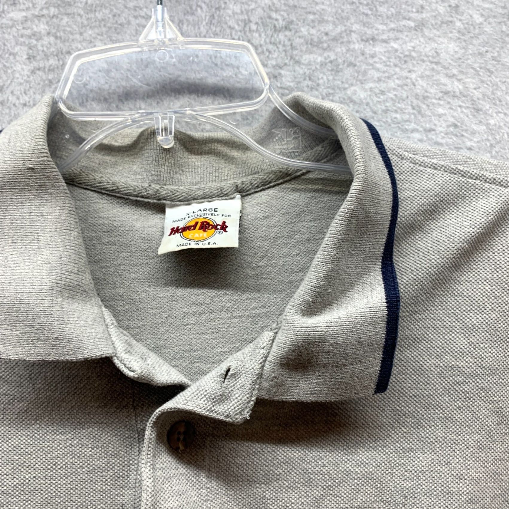 Hard Rock Cafe VINTAGE Hard Rock Polo Shirt XL Gray Mens Polo 90s Short Sleeve Collared Shirt Size US XL / EU 56 / 4 - 5 Thumbnail