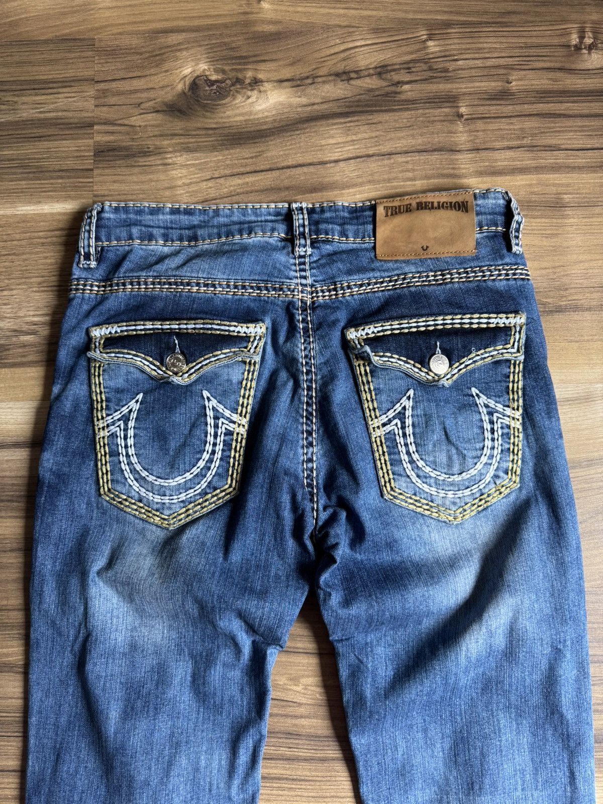 True Religion Vintage True Religion Yellow White Stitch Jeans Size US 34 / EU 50 - 3 Thumbnail