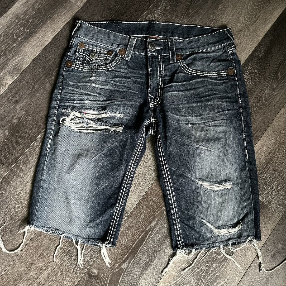 True Religion Vintage True Religion Billy Straight Stitched Jean Shorts 34 Size US 34 / EU 50 - 2 Thumbnail