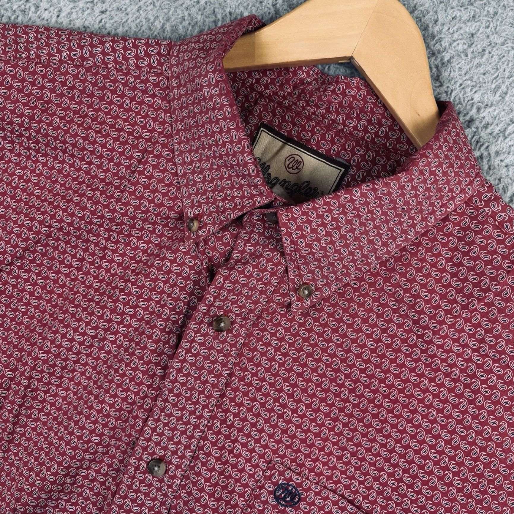 Wrangler Wrangler Shirt Mens 2XL Red Paisley All Over Print Western Long Sleeve Cowboy Shirt Size US XXL / EU 58 / 5 - 2 Thumbnail