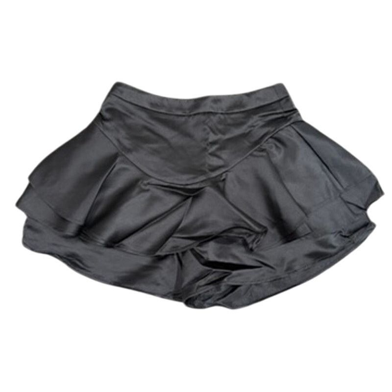 Shein Women's Satin Ruffle Mini Skort in Black, Size S Size 26" / US 2 / IT 38 - 1 Thumbnail