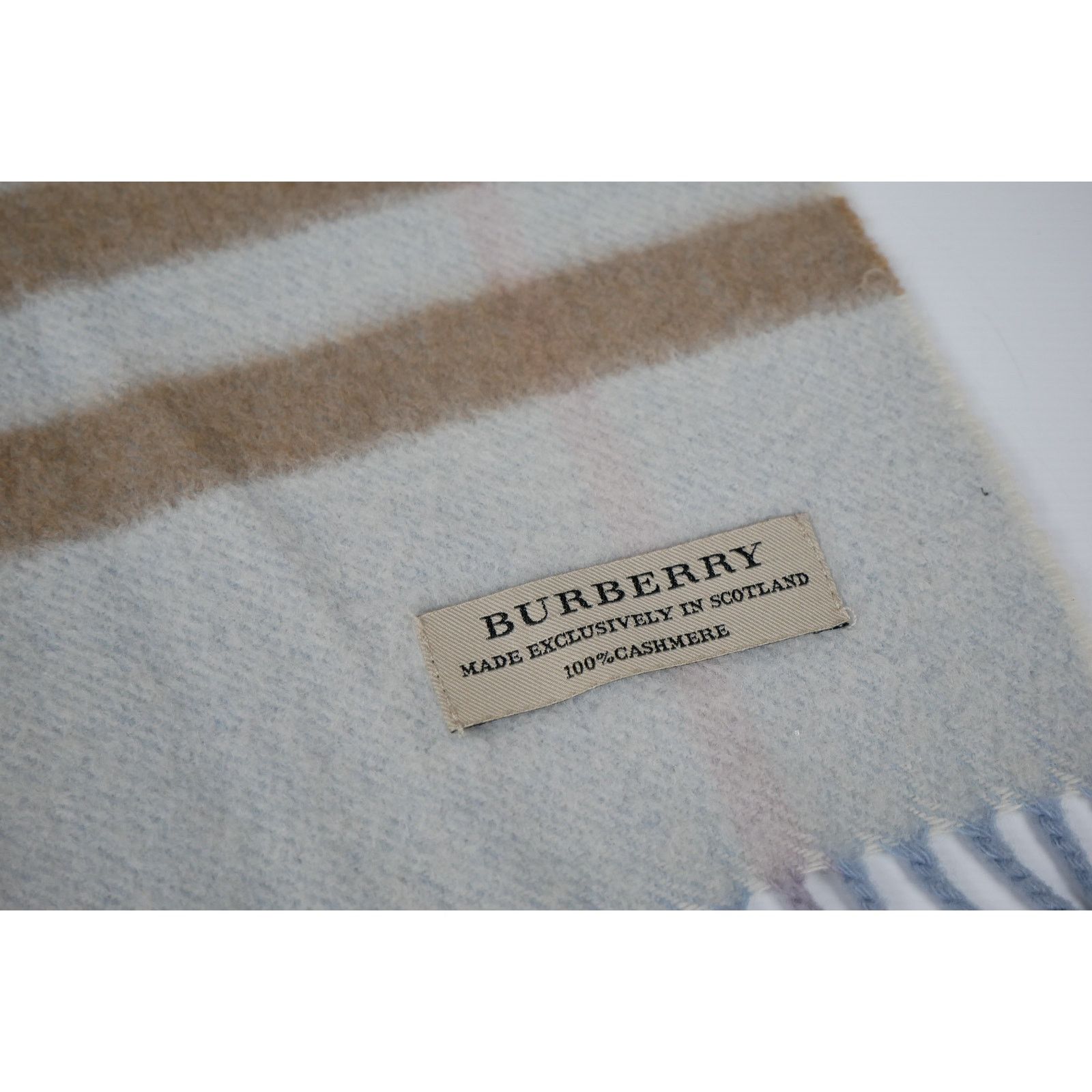 Burberry Turtle Blue Giant Check Cashmere Scarf Size ONE SIZE - 8 Thumbnail