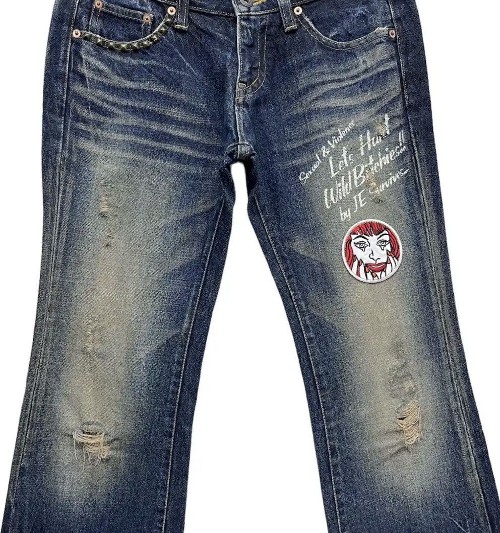 JACKROSE JACKROSE MudWash Studded Ripped Punk Flare Hysteric Style💥 Size US 30 / EU 46 - 10 Thumbnail