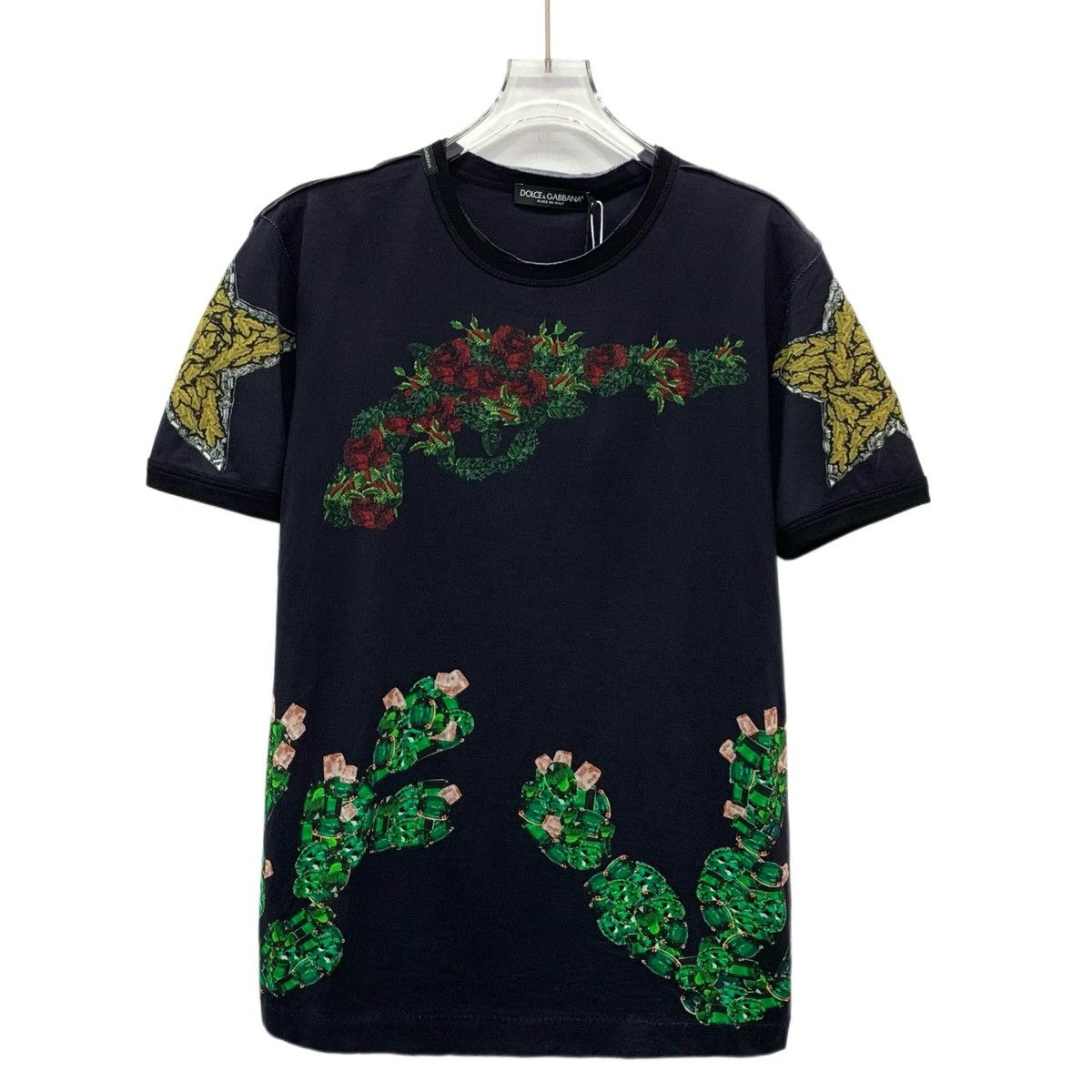 Dolce & Gabbana Dolce & Gabbana Black Floral Print Short Sleeve K26WX Size US XS / EU 42 / 0 - 1 Thumbnail